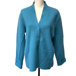 Eileen fisher wool jacket teal